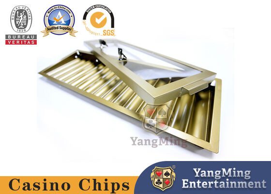 15 Baris Bahan Logam dan 600-800pcs Chip Kapasitas Chip Tray Holder untuk Kasino Poker Meja Chips Set Case