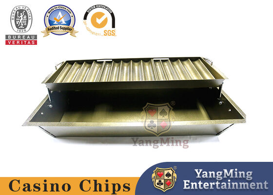Ringan 7 Baris Kunci Logam Kotak Chip Kasino Titanium Kuning Cerah