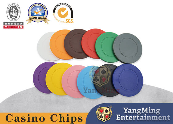 Chip Permainan Bulat Monokromatik Plastik Untuk Meja Roulette Poker