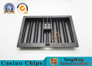 Texas Hold’Em Poker Club 6 Rows Casino Chip Tray Float Gambling Table Dedicated Black Color Plastic Chip Carrier