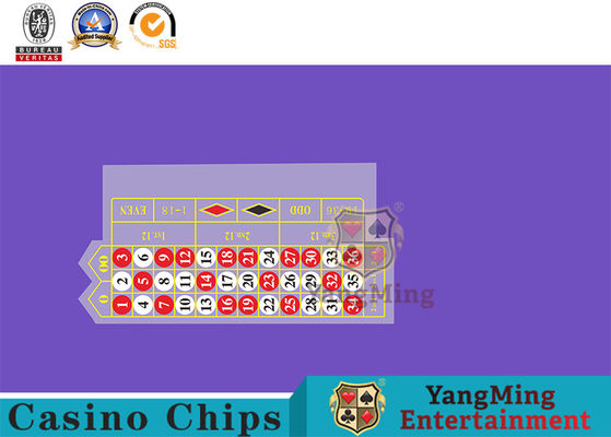 Versi Mewah British Double 0 Small Purple International Roulette Table Taplak Meja Tahan Air Tata Letak Kasino