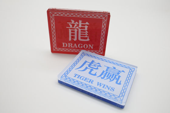 Tinggi-Transparan Kristal Akrilik Naga Harimau Cina & Inggris Kode Dealer Plat Merah & biru Sablon dua sisi