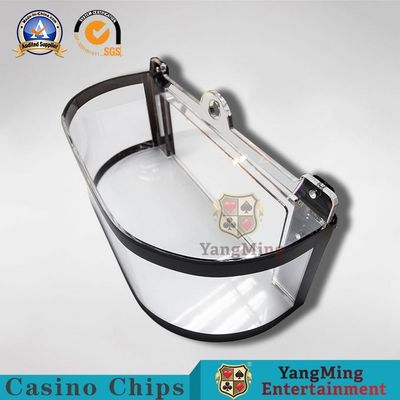 Kualitas tinggi transparan acrylic tebal chip pemegang internasional roulette meja perjudian klub meja dengan kunci