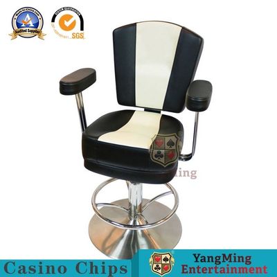 Simulasi PU Rotating Bar Black Jack Casino Gaming Chairs Metal Foot