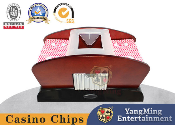 Baru 2 set kartu bermain kayu sekali pakai Poker Hiburan Baterai Shuffler