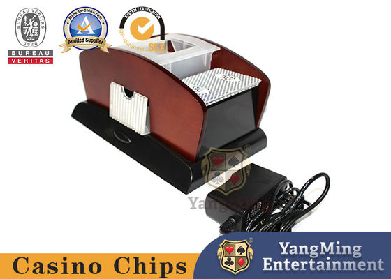 Kayu Berwarna 2 Dek Kartu Remi Dual-Purpose Perjudian Universal Poker Shuffler