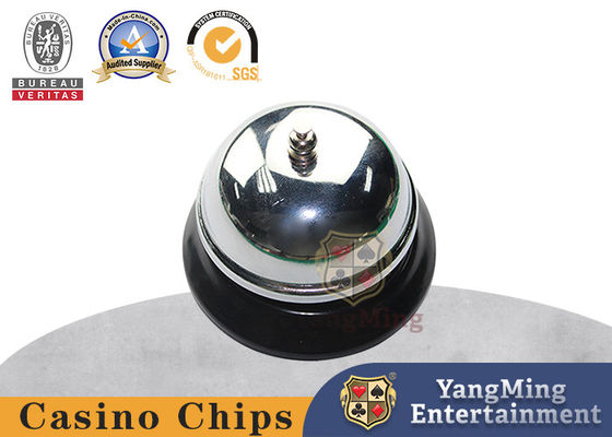 Chrome Finsh Metal Construction Loud Clear Casino Poker Table Meja Panggilan Ring