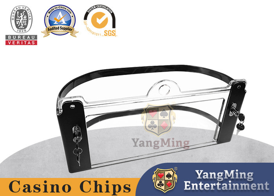 Rulet Poker Meja Chip Box Acrylic pita transparan kunci Chip Box