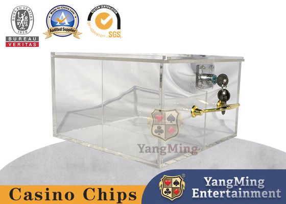 Dikunci Transparan Acrylic 2 Grids Casino Chip Tray Portabel Dapat Disesuaikan