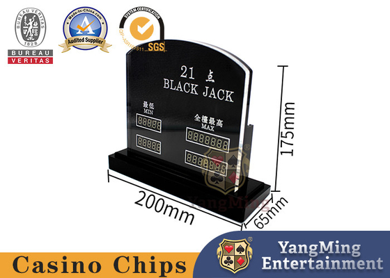 Akrilik Ukiran Baccarat Black Jack Poker Game Countertop LED Elektronik Terbatas Kartu Merah