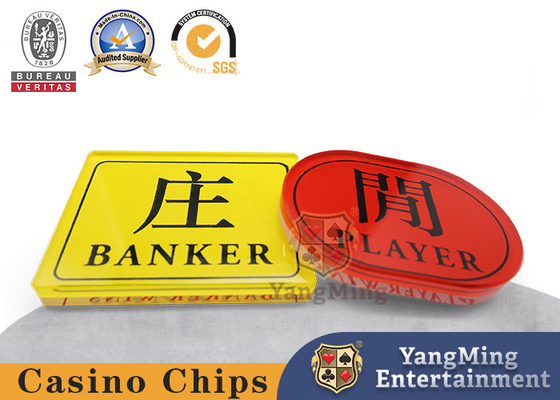 Crystal Acrylic Bet Board Baccarat Casino Table Game Red and Yellow Player Banker