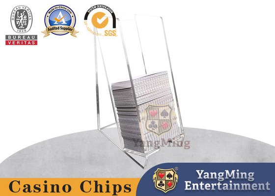 Akrilik 8 Pasangan Ditinggalkan Kotak Kartu Texas Hold'Em Baccarat Poker Desain Meja Game Stand