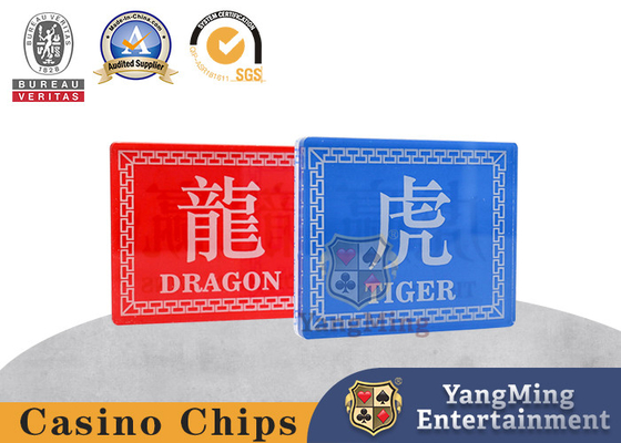 Bentuk persegi panjang 2 Dragon Tiger Dealer Texas Hold'Em Poker Meja Aksesoris Disesuaikan