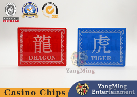 Rectangular 2 Dragon Tiger Banker Poker Table Accessories Customized